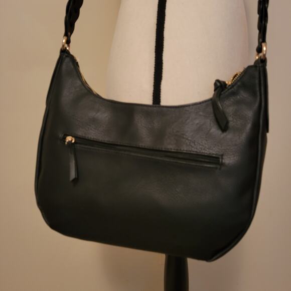 NWT Rosetti Black With Gold Metal Accents Crossbody Shoulder Bag Pockets - Picture 3 of 15